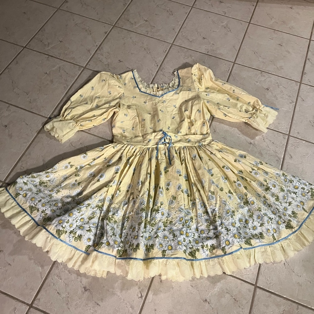 💃 Handmade Full Swing vintage ruffle floral dress - Picture 3 of 6